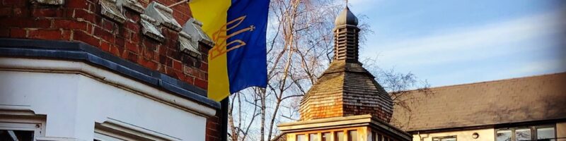 St Cyril Church - Belarusian and Ukrainian flags